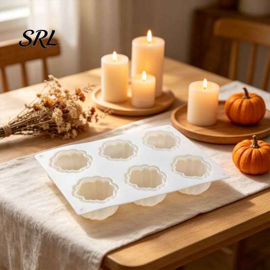 Easy Demoulding Baking Mold 3D Pumpkin Silicone Candle Mold, Food-Grade Non-Stick Flexible DIY Creative Desktop Ornaments Halloween Themed for Mousse