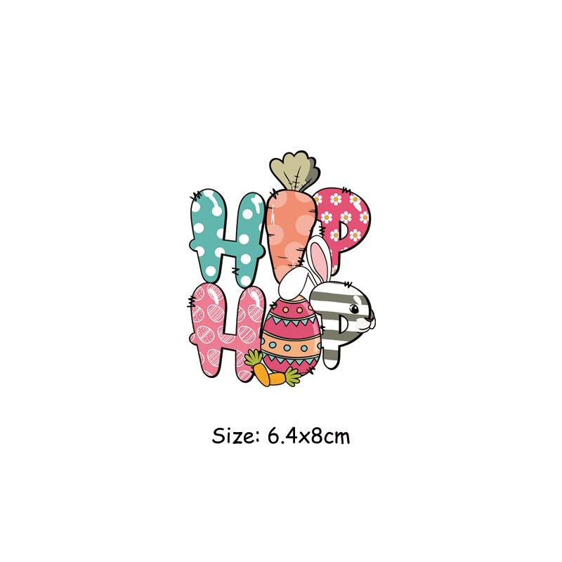 Пасхальный день, термонаклейка для одежды, термопресс, аппликация, футболка, железная нашивка, кролик, сделай сам, швейные поделки