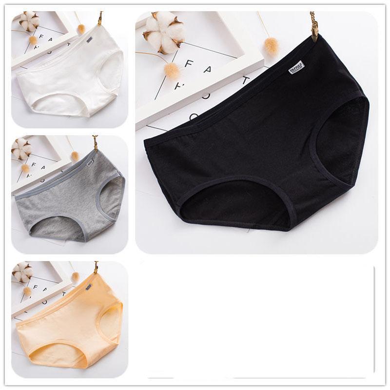 4 Pcs Women's Panties Cotton Girls' Panties Light and Breathable Trunks