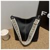 Today's Popular Retro High-texture Bucket Simple Bag Women's Bag Pu Sewing Line Oblique Span Shoulder Armpit Bag