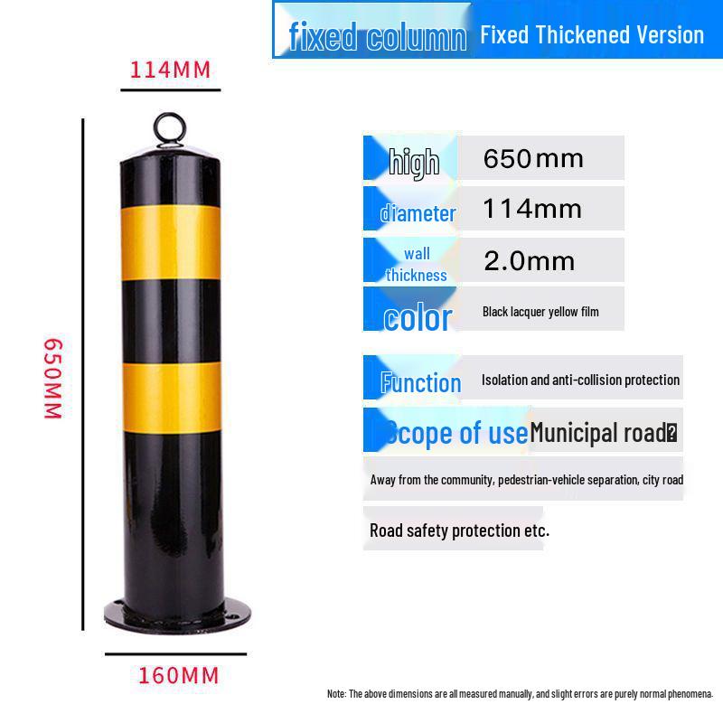 Reflective Steel Anti-Collision Post: Removable Ground Pile for Road Block Isolation and Parking Safety