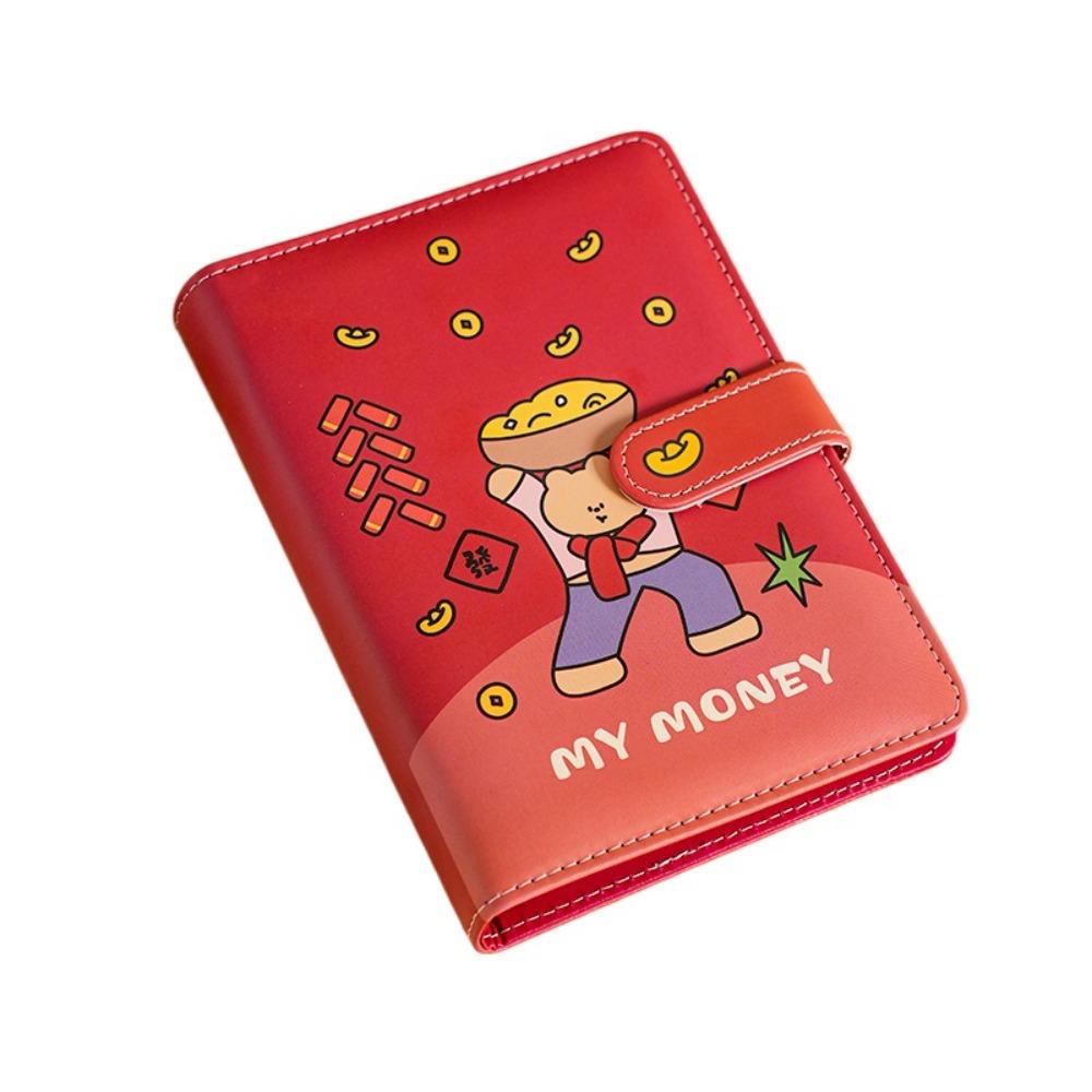 Cartoon Money Saving Challenge Book PU Leather Cash Budget Notebook Family