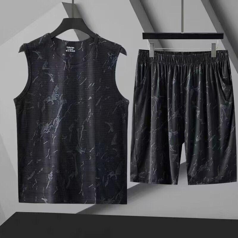 2023 Корейский спортивный костюм в гонконгском стиле для мальчиков: Свободная футболка и простые шорты Five Point