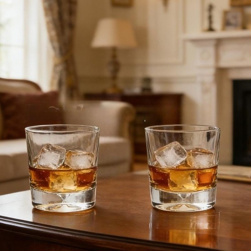 2pcs Set Whiskey Glass Alcohol Cup Set Beer Juice Water Cups Transparent Drinking Bar Glasses Party Restaurant Tumbler Glassware