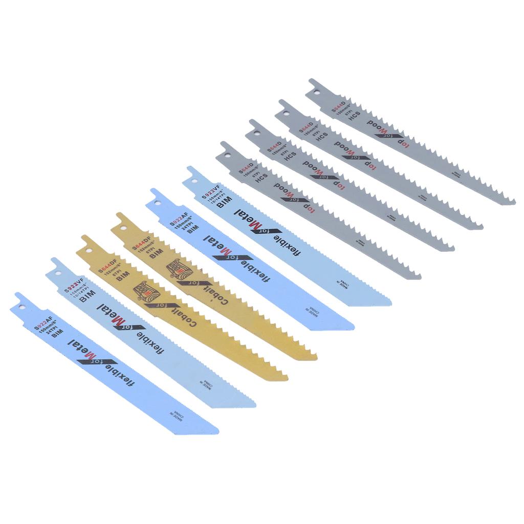 10 шт. возвратно-поступательных пильных полотен из высокоуглеродистой стали, биметаллические сабельные пилы для дерева и металла