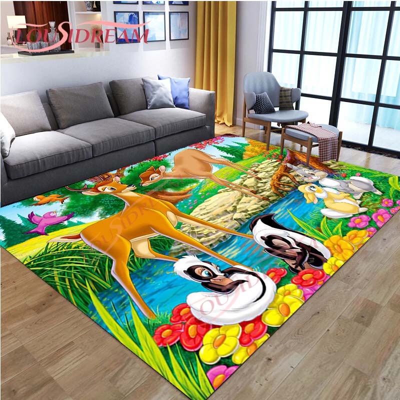 3D мультяшный ковер с оленем, дикая природа, горный пейзаж с лесным ковром для дома, гостиной, ковер с лосем для стирки, детские игровые ковры