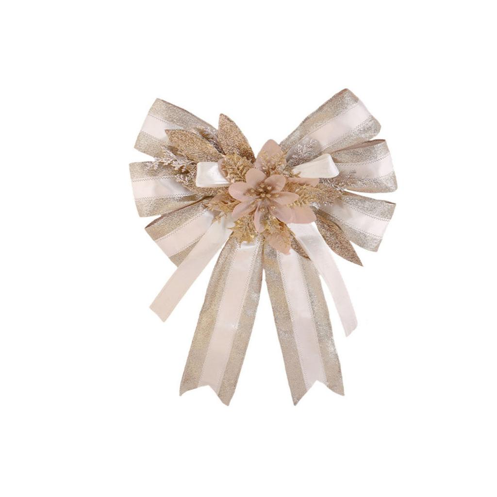 Рождественские украшения Высококачественный золотой бархатный бант Рождественский флокированный бант Большой красный