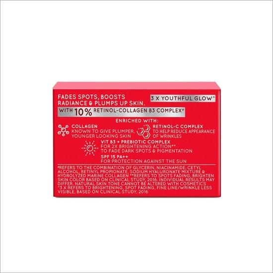 POND'S Дневной крем Age Miracle Youthful Glow с SPF 15 PA++, крем против старения, с 10% комплексом ретинола и коллагена B3, борется с дряблостью кожи, 50 г