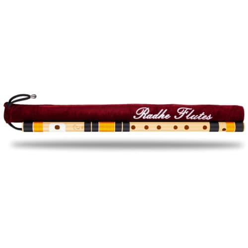 Radhe Flutes | PVC Fiber | C Natural | Right-Handed | Velvet Cover Included | Color Variations + Beginner's Flute Online Course In Hindi and English (