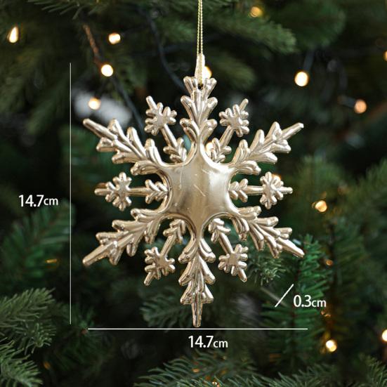 Рождественские украшения Пластиковые блестящие золотые Снежинка/Олень/Ангел Подвесные украшения для рождественской елки