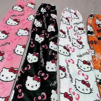 Милые розовые пижамные брюки Hello Kitty XS Большие размеры Уютная Стильная домашняя одежда