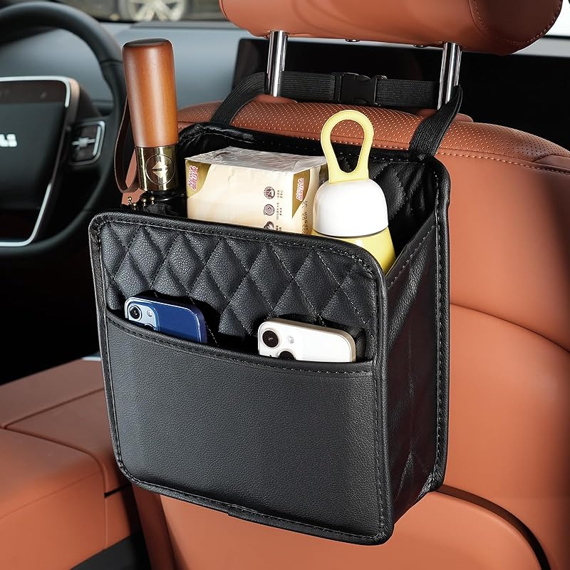 Car Seat Back Hanging Bag Car Document Holder Multi-Pocket Bottle Bag Storage Box Organizer Travel Tidy Pouch Pocket Kids