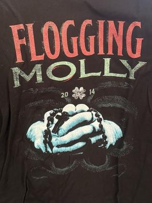 Flogging Molly Band Зеленый 17 Тур Взрослая Унисекс Футболка Полный Размер UU963