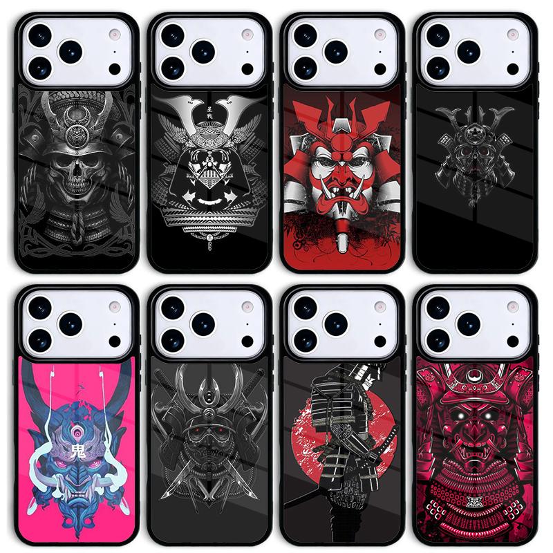 Samurai Japanese Warrior Helmet Phone Case For Apple iPhone 17 air 16 Pro Max 15 Pro Max 14 13 12 11 Mini Back Cover