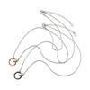Pair Necklace Set of 2 Double Ring Couple Hypoallergenic Surgical Stainless Steel Pink Black 48cm [White Clover] & 4SUP099GO&4SUP099BK