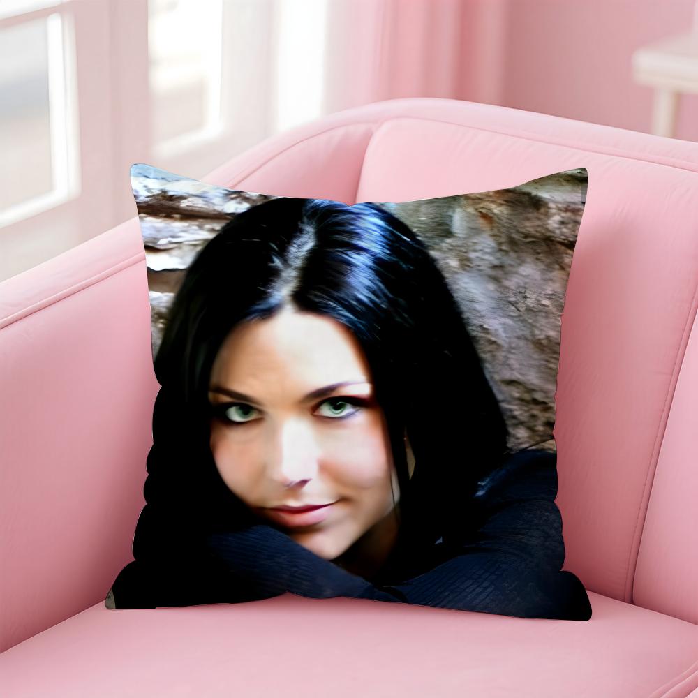 American Sexy Singer Evanescence AAmy Lee Cushion Cover Pillow Case Soft Skin Friendly Fabric  Concealed Zipper