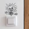 1pc Spooky Halloween Skull for Sticker - Black Electrocuted Design for Bedroom & Entryway Decor, No Power Needed