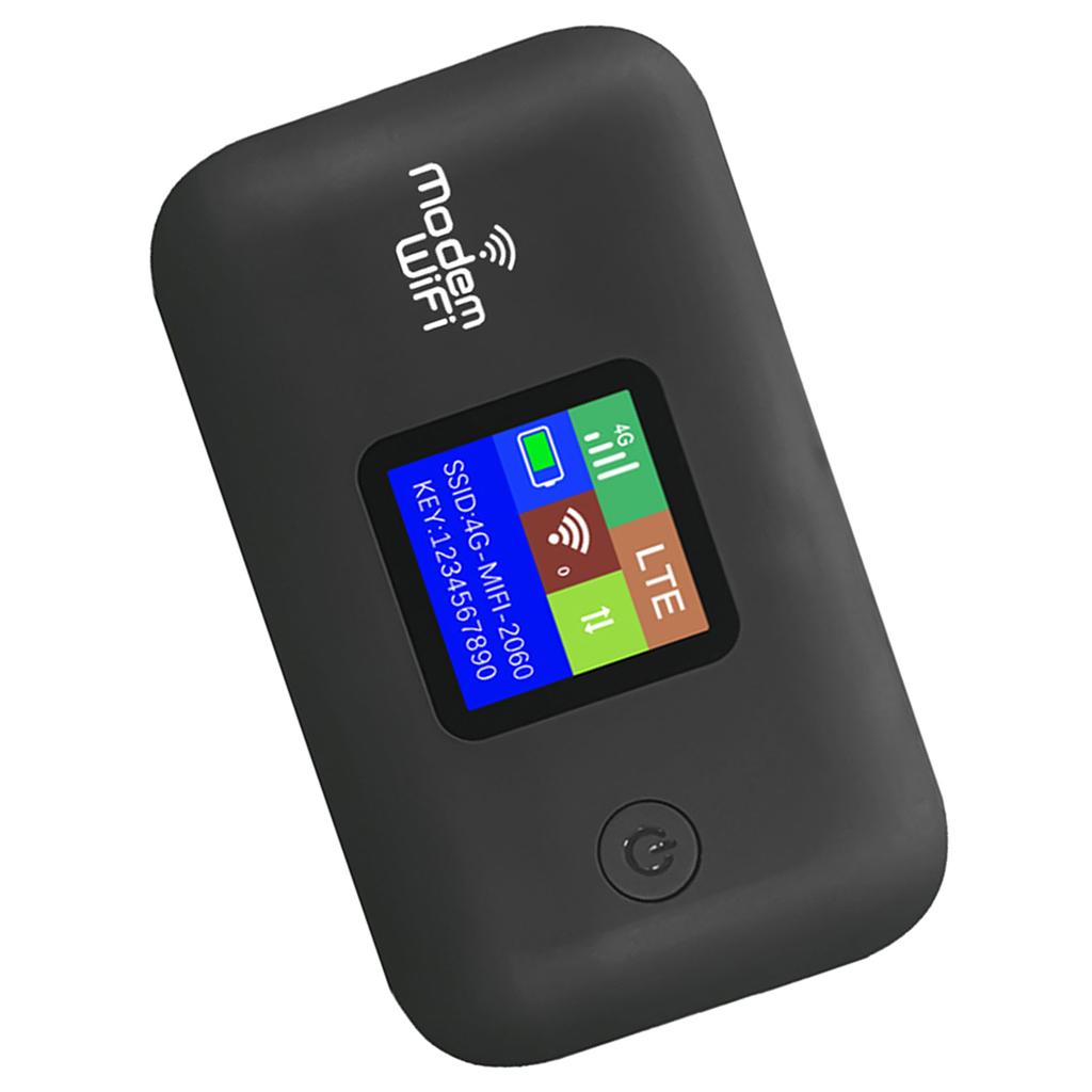 4G WiFi Mobile Hotspot Support 10 Connected Users 300Mbps Portable Wireless Router with SIM Card Slot Color Screen