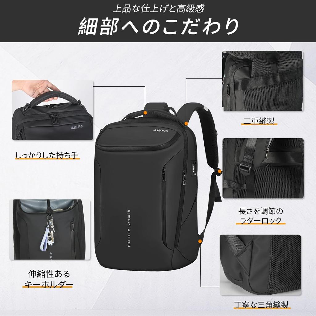 Business Waterproof Laptop 17 Inch Large A4 Multiple Mountain Unisex [AISFA] Backpack, Men's Rucksack, Rucksack, Rucksack, Bag, PC, 30L, Capacity,