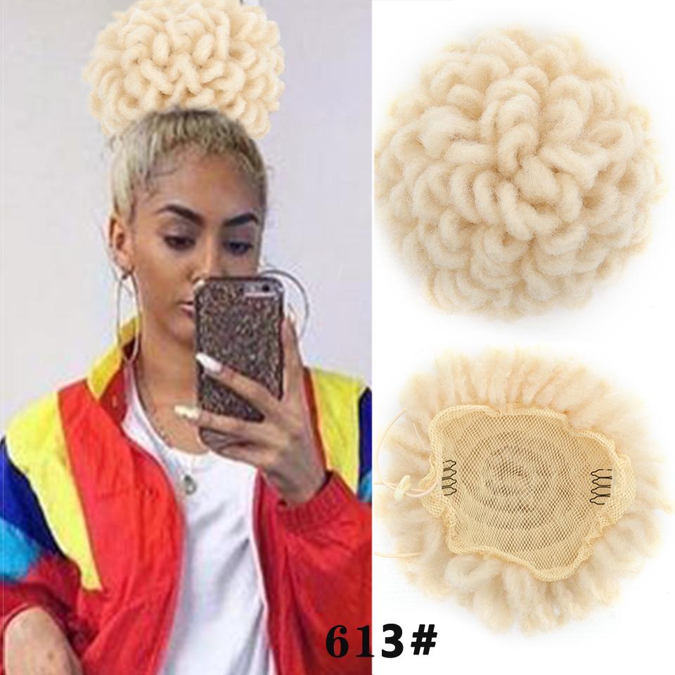 LUPU Синтетические афро пышные волосы DreadLock, булочка с шиньоном, хвостик на шнурке, искусственные локоны, заколки в конский хвост, волосы для чернокожих женщин