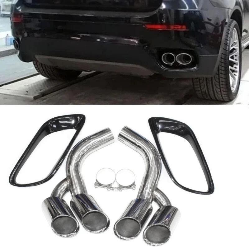 Квадратный выхлопной глушитель из черной нержавеющей стали для BMW X6 E71 08-13