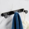 Bathroom Accessories Towel Hook Matte Black Towel Robe Coat Rack Rows Hooks