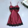 Sexy Nightdress Lace Nightgown Women's Lingerie Backless Lace V-neck Nightwear Imitate Ice Silk Night Dress Homewear for Female