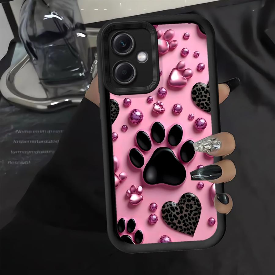 Phone Cover Case for Xiaomi Redmi Note 14 Pro Plus Note 13 14C 12C A1 A2 A3 A4 13C 10 12s 11 12 11s Pink Pet Paw Print Pattern