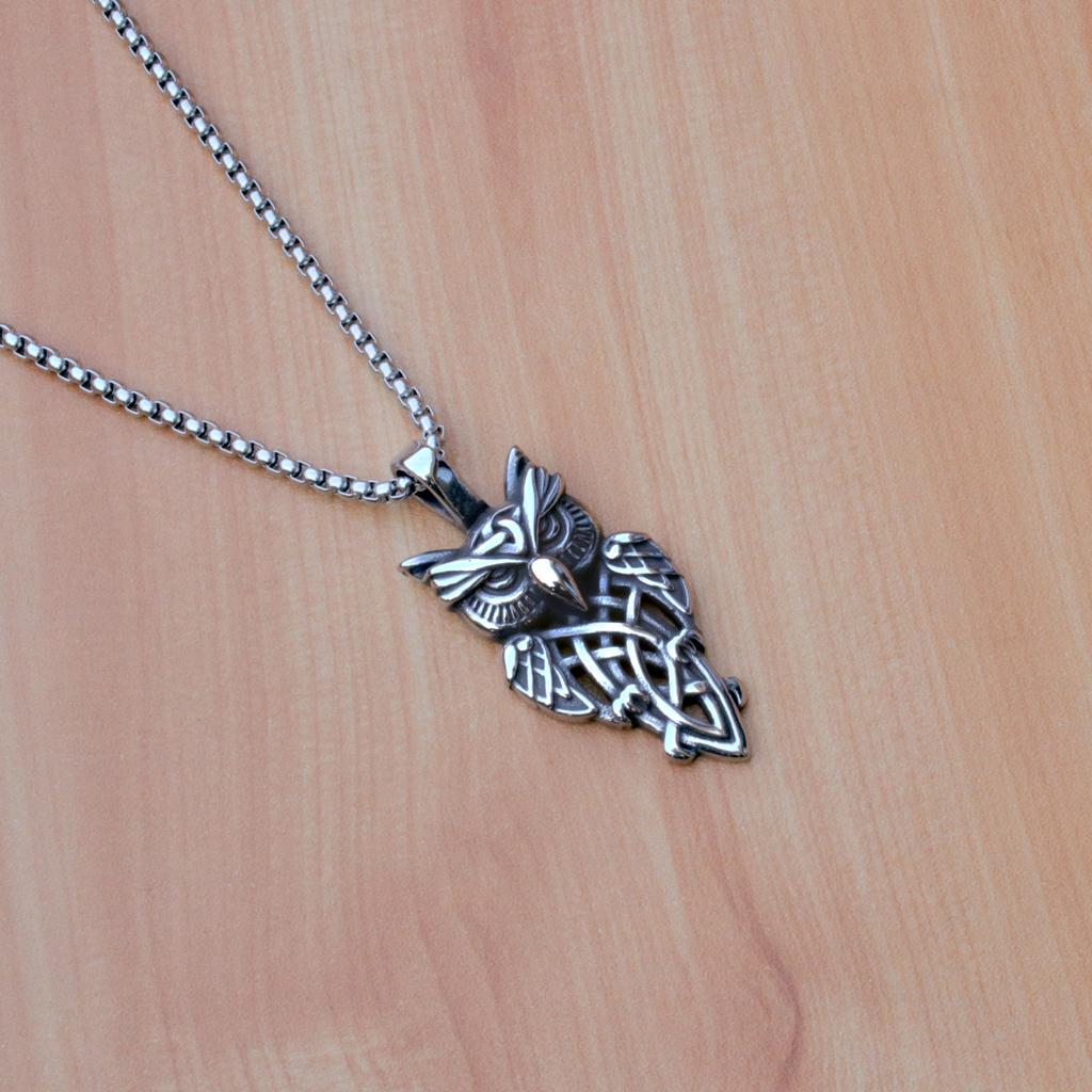 Ювелирные изделия из нержавеющей стали Iron Warrior, мужское и женское ожерелье из титановой стали с кулоном в виде совы в стиле ретро