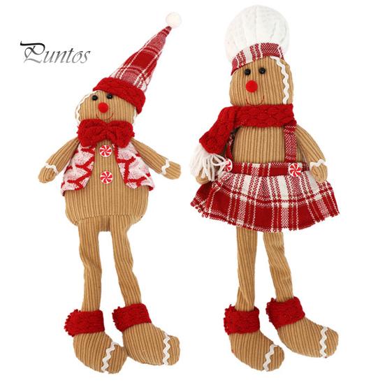 Пряничный человечек, кукла с длинными ногами, рождественская мягкая плюшевая игрушка, милая кухонная пряничная фигурка для мужчин и женщин, украшение на рождественскую елку