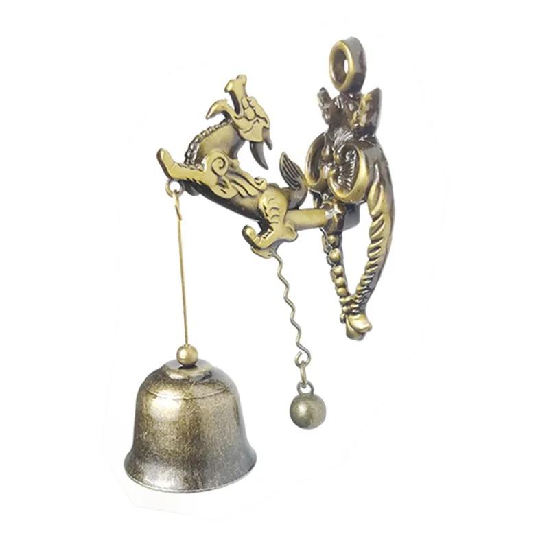 Vintage Metal Bell Door Shopkeeper Luck Knocker Windchime Magnetic Wall Hanging Ornament  Room Garden Store Front Entrance Gift