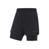 Li Ning Professional Basketball Series Solid Color 2 In 1 Sports Shorts Men Shorts Black AAPT085-1