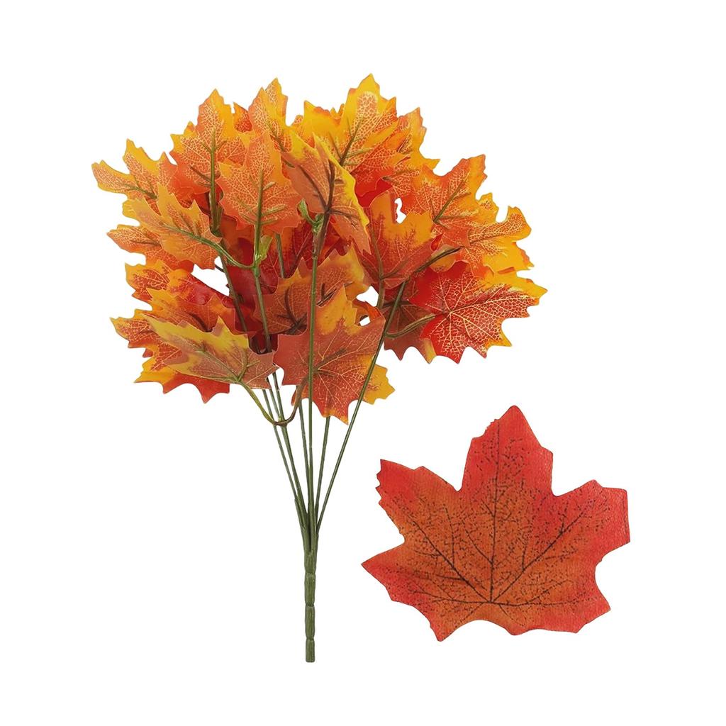 Maple Leaf Artificial Leaves Branches Fake Fall Flower Arrangement Thanksgiving Decoration Home Kitchen Table Centerpiece