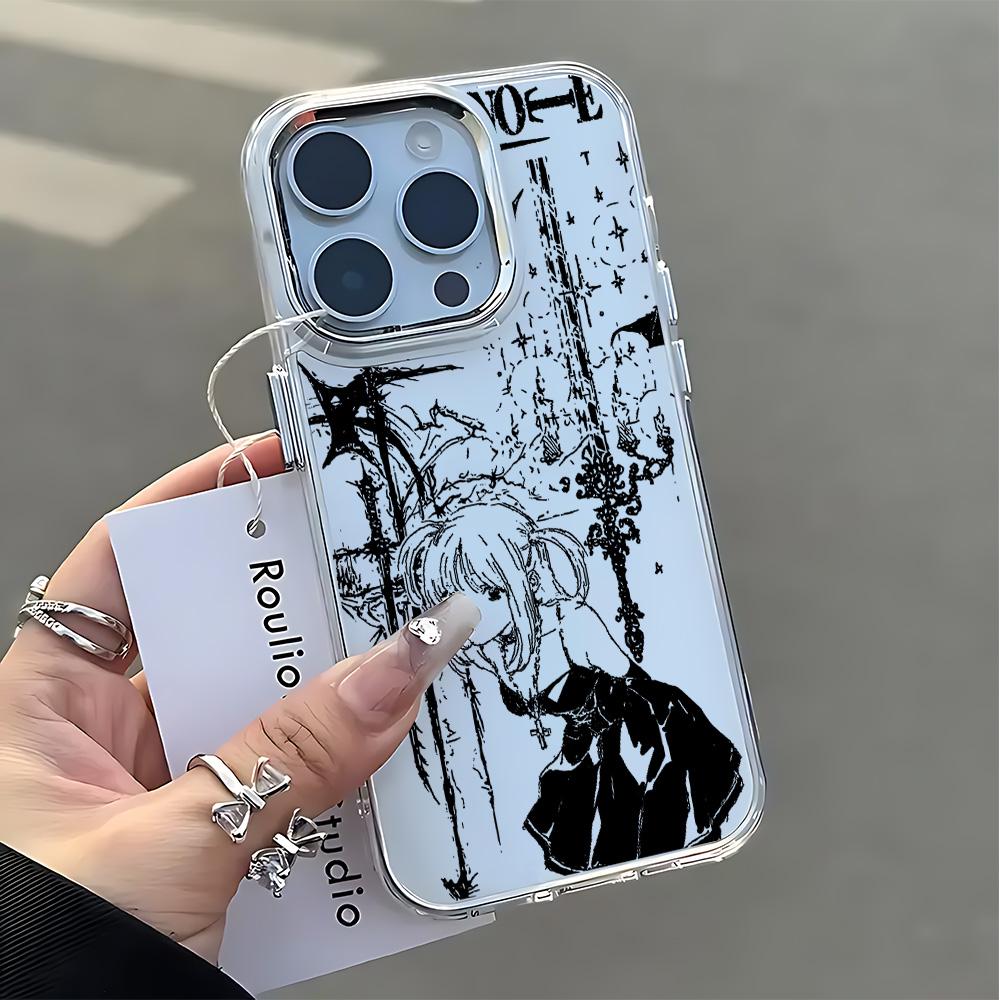 Чехол для телефона Аниме D-Death Note Для iPhone 17 16e 16 15 14 13 12 11 mini Pro Max X XR XSMAX 8 7 Air Plus Прозрачный Мягкий Чехол