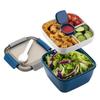 Salad Lunch Box Container With 37-oz Salad Bowl, 3 Compartments And 2-oz Sauce Container For Salad Toppings Or Snacks