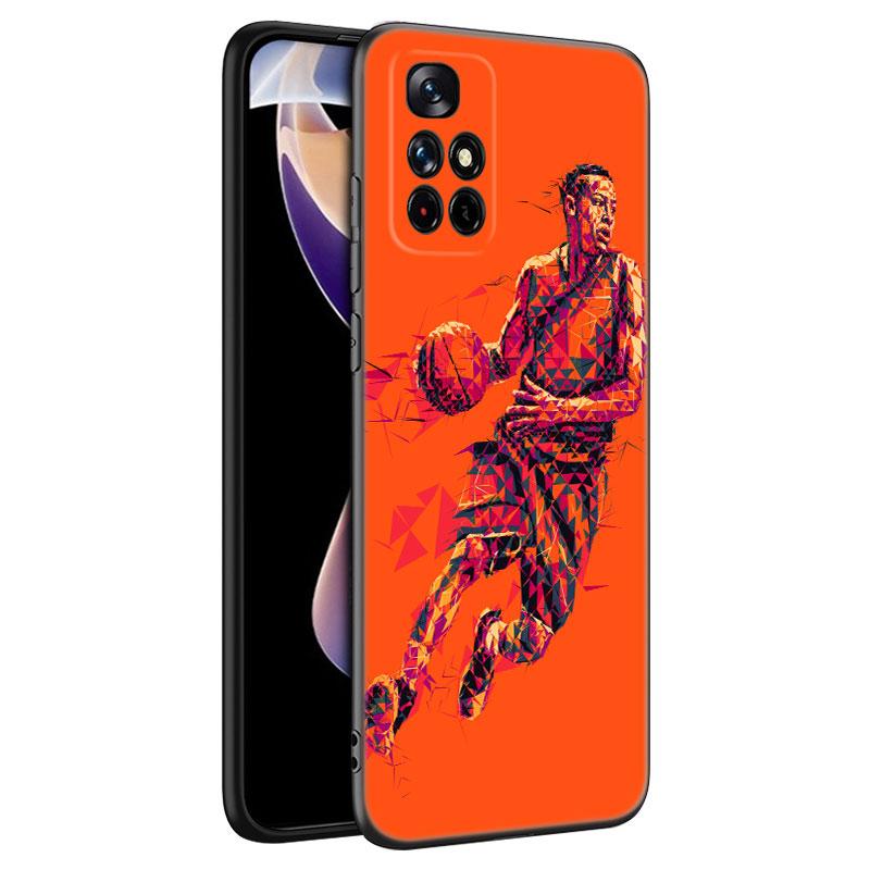 Баскетбольная корзина черный силиконовый чехол для телефона Xiaomi Redmi Note 10 11 11S 12 13 4G 8 9 11T Pro 5G Plus 8T 9S 10S 12S