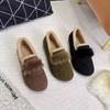 Low Top Woolen Cotton Shoes Women 2024 Autumn and Winter New Flat Comfortable Soft Sole Large Size Cotton Shoes