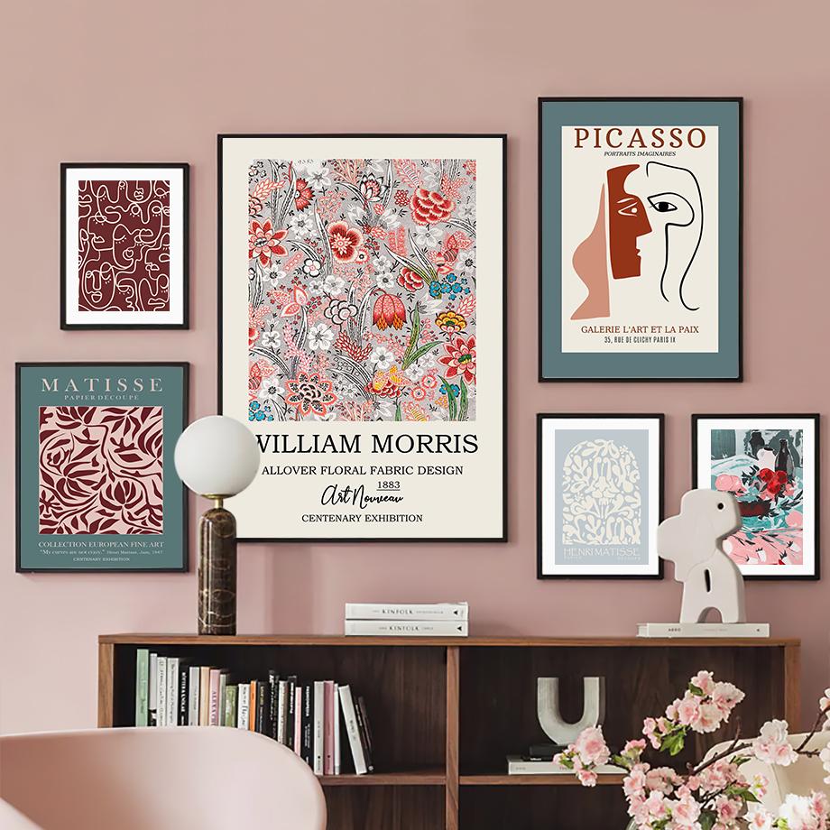 Уильям Моррис Анри Матисс Пикассо линия цветочные постеры и принты настенная живопись на холсте для гостиной декоративные картины