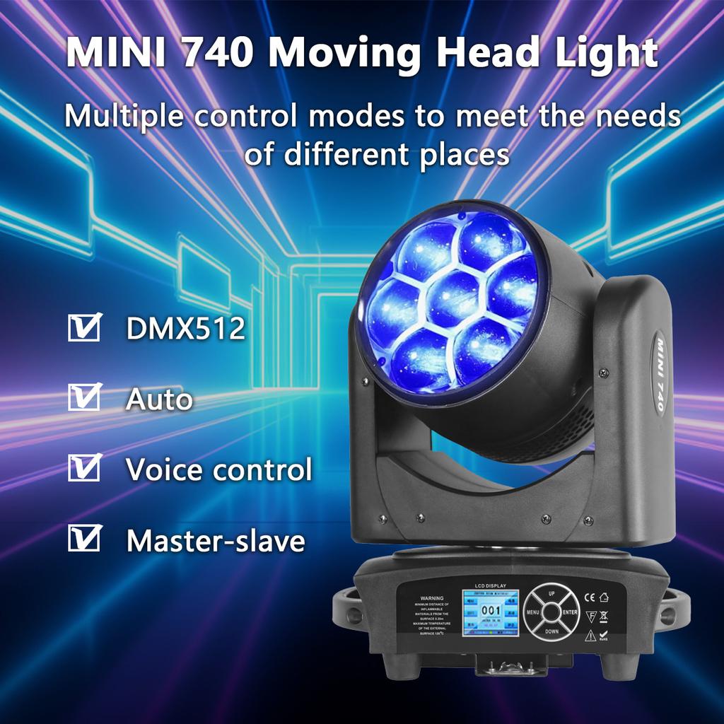 European Warehouse LED 7x40w Wash Zoom Beam Moving Head Light 4in1 RGBW Professional DMX512 Stage Effect Light for Disco DJ