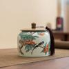 Ceramics Persimmon Storage Jar Flower Bird Decoration Candy Jar Multifunctional Food Medicinal Herb Storage Box Home Decoration
