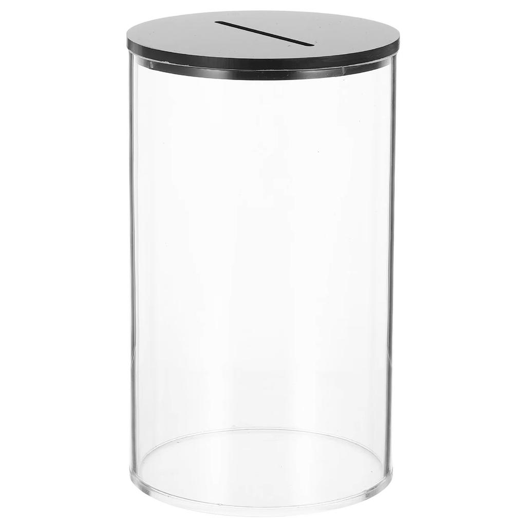 Acrylic Transparent Coin Bank For Home Decoration Shatterproof Money Saving Box With Removable Base