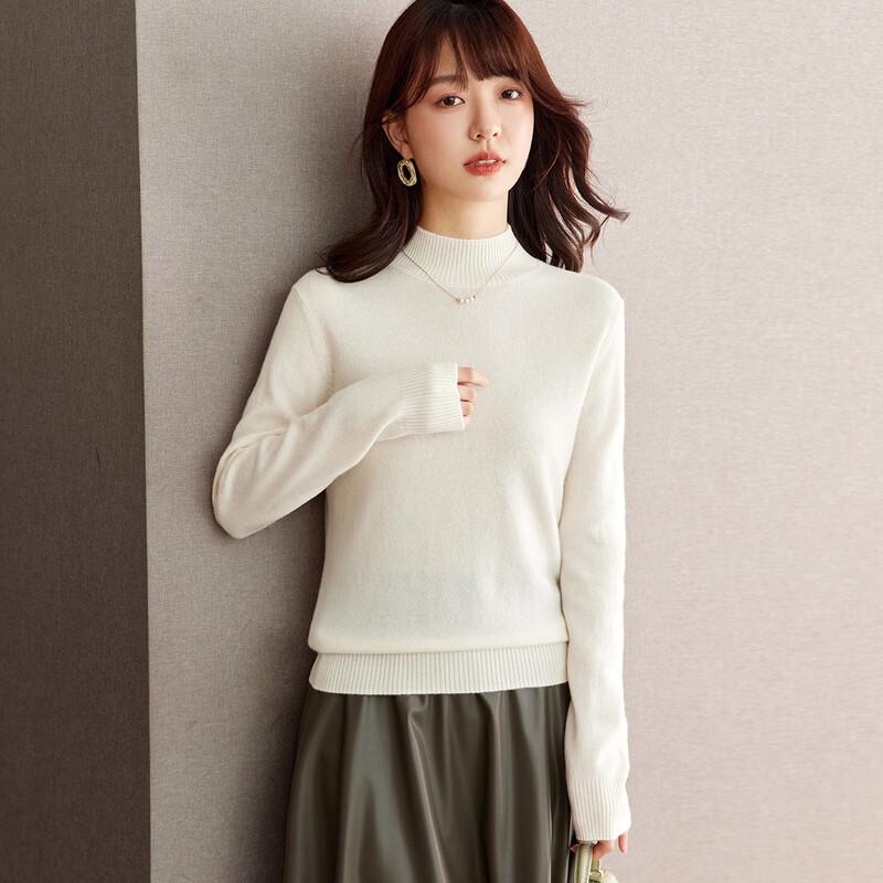 Srcr Women's 100% Cashmere Half-Turtleneck Knit Sweater