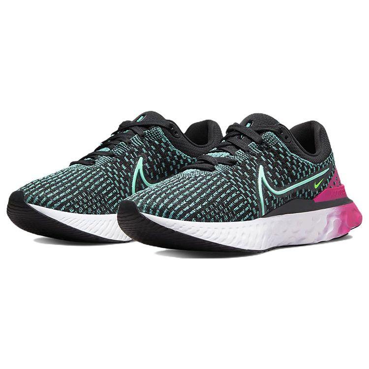 Nike React Infinity Run Flyknit 3 Black Pink Prime Dynamic Бирюзовые женские кроссовки Washed-Teal DD3024-003