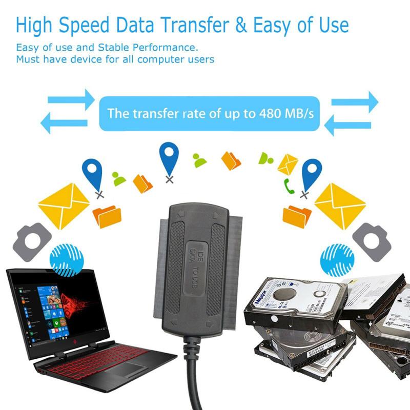 Адаптер-кабель USB на IDE / SATA Easy Drive для 2,5-дюймового / 3,5-дюймового жесткого диска с адаптером питания