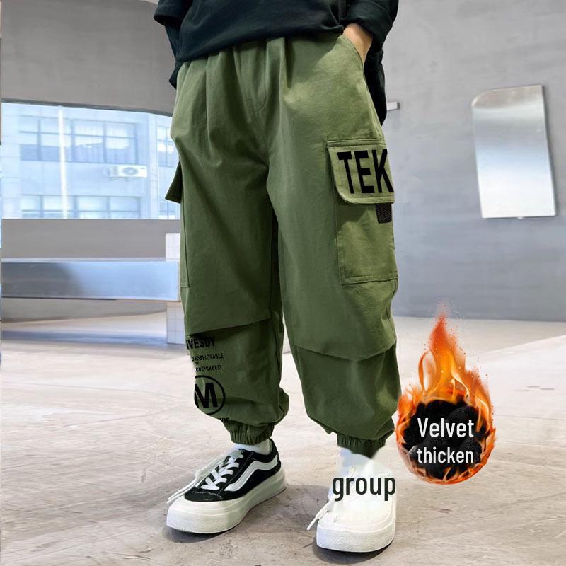 Утепленный комбинезон для мальчиков с бархатной подкладкой: Теплые повседневные брюки на осень/зиму 2024 г.