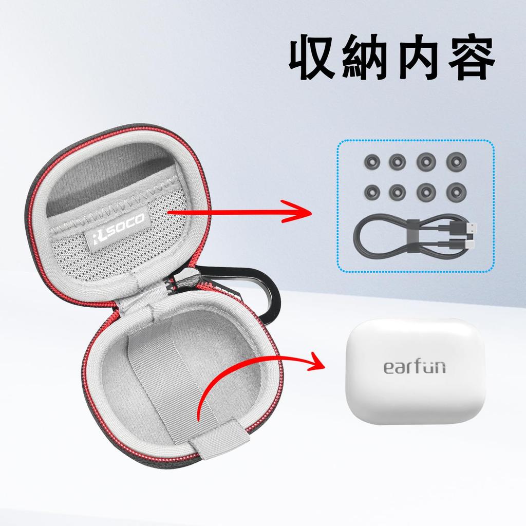 Чехол RLSOCO для Earfun Air Pro 4, совместимый с полностью беспроводными наушниками Earfun Air Pro 4 (черный)