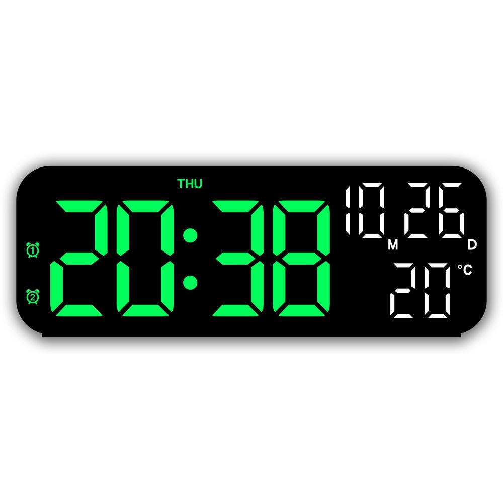 Fashion Digital Alarm Clock Temperature and Date Week Display Night Mode Table Clock Voice Control 12/24H Electronic LED Alarm Clocks