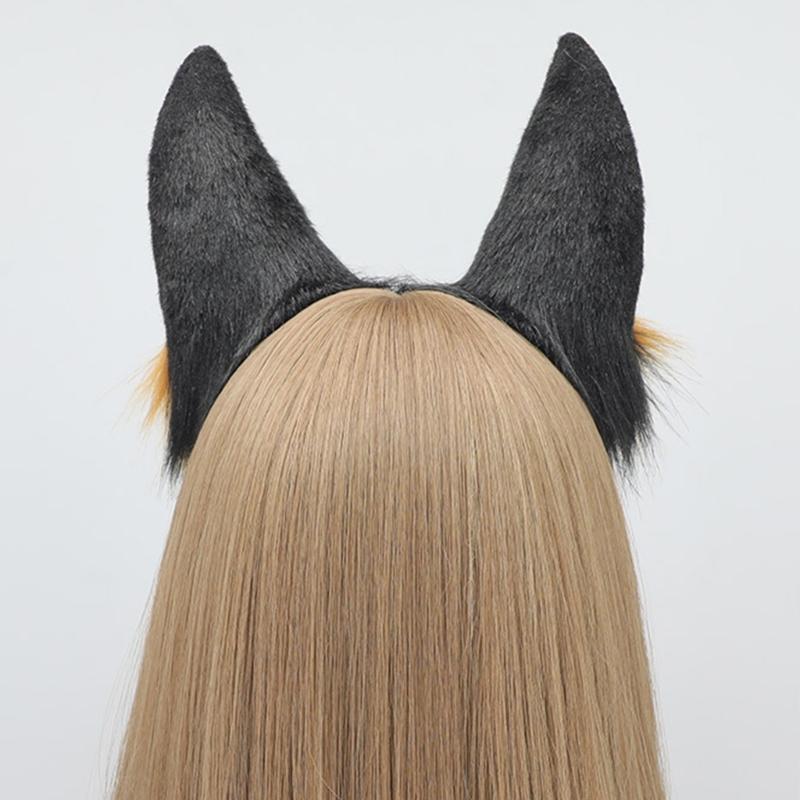 Косплей Повязки на голову с собачьими ушами Доберманы Карнавалы Аниме Персонаж Повязка для волос Повязки на голову с собачьими ушами Плюшевый Рождественский Обруч для волос