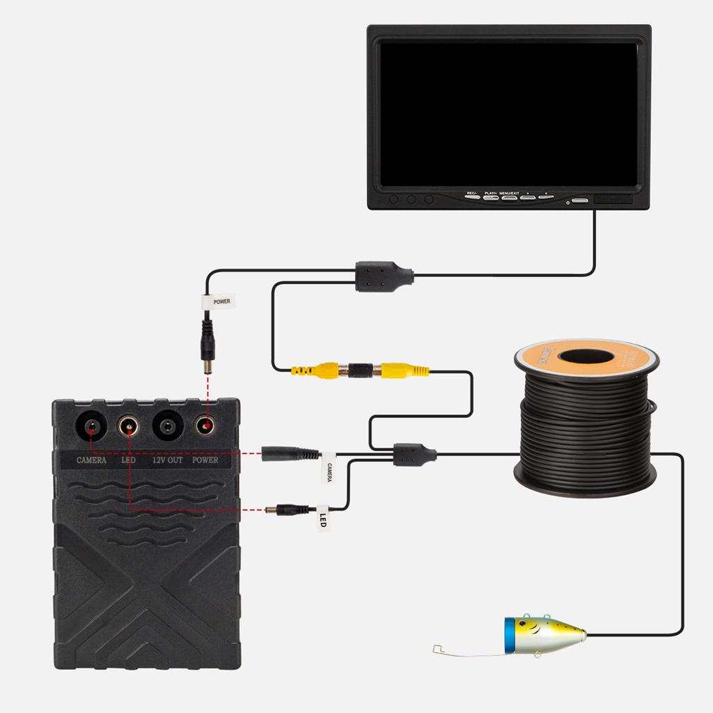 Камера для подводной рыбалки, эхолот с 12 светодиодами, 7-дюймовый/9-дюймовый ЖК-дисплей, кабель 15 м/30 м/50 м, IP68