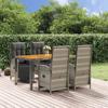 VidaXL Garden Dining Set 5 Pcs Grey Cushions Wicker, Dining Set, Dining Set 3185046